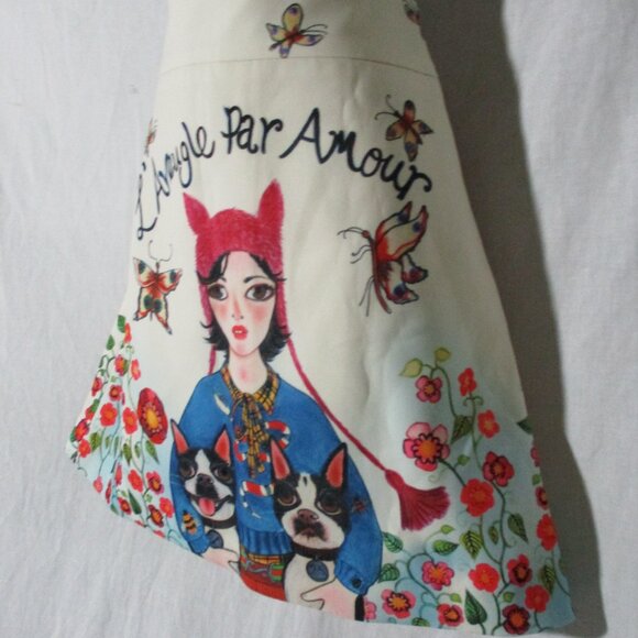 2017 GUCCI L'AVEUGLE PAR AMOUR Girl Pug Dog Butterfly Mini Skirt AMAZING RARE! - Picture 6 of 6